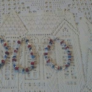 Hand made anointed wire bracelet multi colored sto